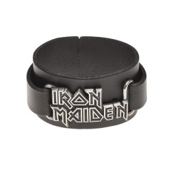 Iron Maiden: logo (HRWL447) ~ Leather Wriststraps | Alchemy England