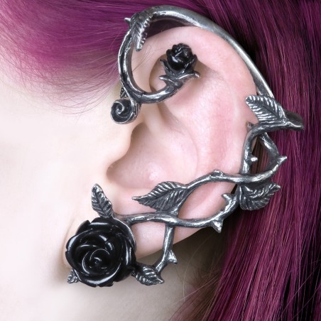 Wild Black Rose Ear Wrap (E410) ~ Ear-Wraps | Alchemy England