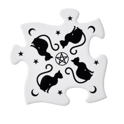 Black Cats (CJ3) ~ Jigsaw Coasters | Alchemy England