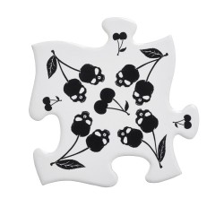 Black Skull Cherries (CJ4) ~ Jigsaw Coasters | Alchemy England