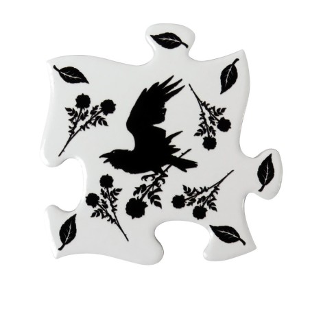 Black Raven & Rose (CJ5) ~ Jigsaw Coasters | Alchemy England