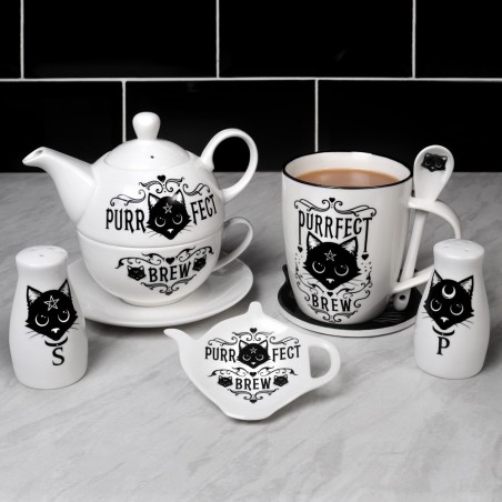 Purrfect Brew: Mug and Spoon Set (ALMUG20) ~ Mugs | Alchemy England