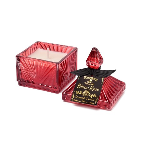 Vintage Scented Candle Jar - Blood Rose (Square) (SCJ8) ~ Candle Holders & Tea Lights | Alchemy England