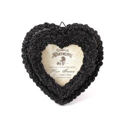 Small Black Rose Heart Photo Frame (SA21) ~ Photo Frame | Alchemy England