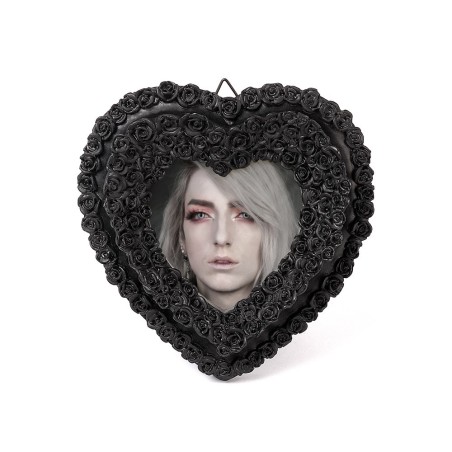 Small Black Rose Heart Photo Frame (SA21) ~ Photo Frame | Alchemy England