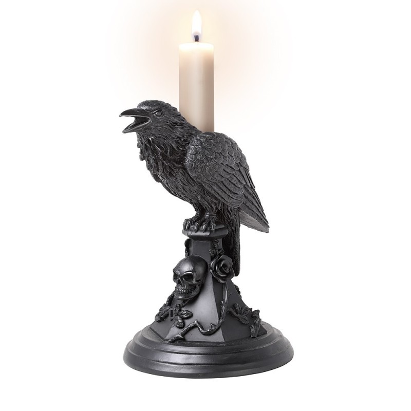 Poe's Raven Candle Stick (V109) ~ Candle Holders & Tea Lights | Alchemy England