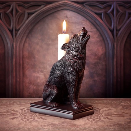 Ulula Noctis (Wolf Candlestick) (V115) ~ Candle Holders & Tea Lights | Alchemy England