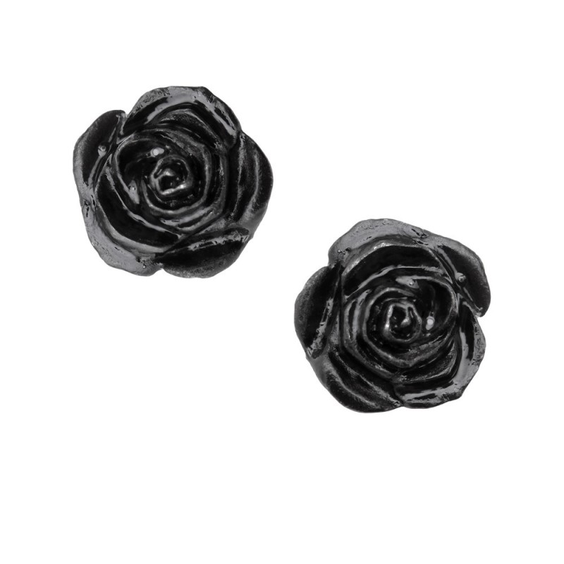 The Romance of Black Rose Stud (E339) ~ Studs | Alchemy England