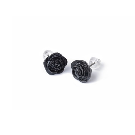 The Romance of Black Rose Stud (E339) ~ Studs | Alchemy England